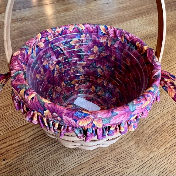 ⭐️ 1995 Longaberger Pumpkin Basket Fabric Liner Plastic Protector - Picture 2 of 8